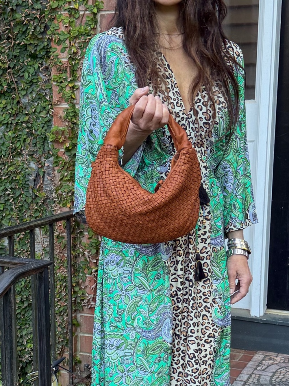 MADE IN ITALY Woven Leather Hobo Bag  Stylish Everyday Carry - Multi